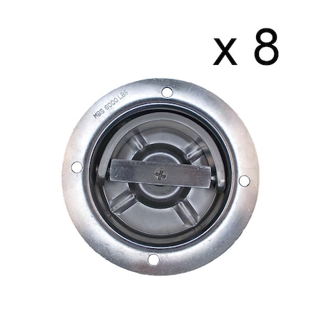 Tie 4 Safe Zinc Plated Floor Mount Ring, WLL- 2,000 lbs., PK8 RH17-6M-8